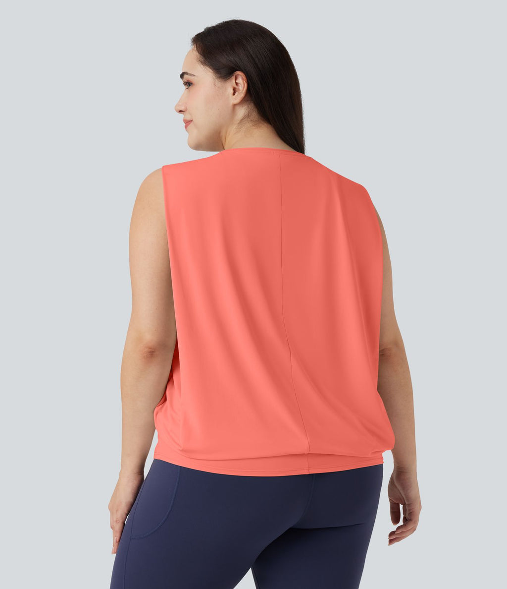 Débardeur yoga grande taille col rond Cool Touch - UPF50+
