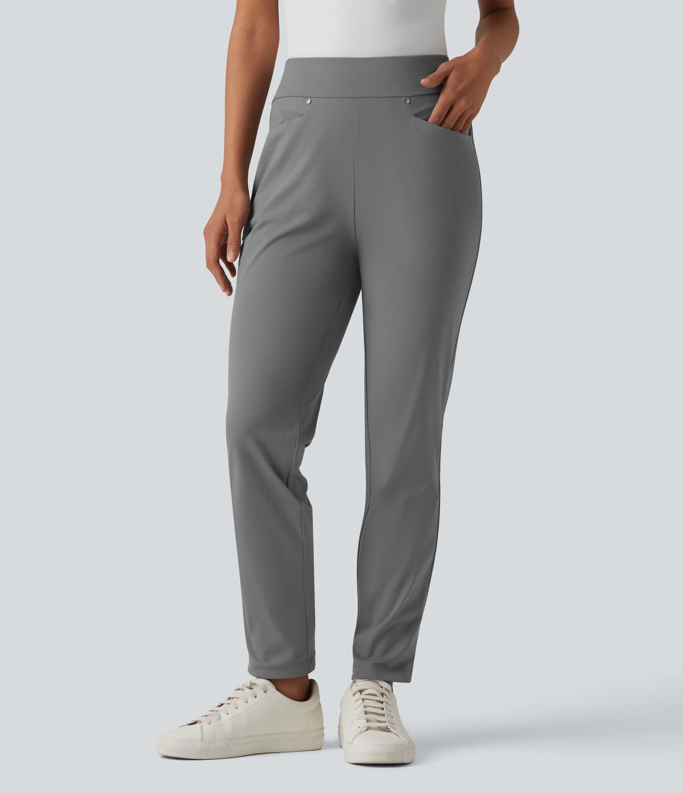 Pantalon de golf fuselé taille haute avec poches