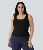 Débardeur yoga grande taille col en U croisé-Longueur rallongée