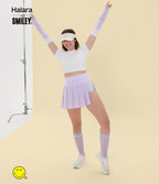 Jupe mini de danse plissée 2-en-1 Halara X Smiley® Breezeful™ taille haute à ourlet asymétrique séchage rapide avec poches