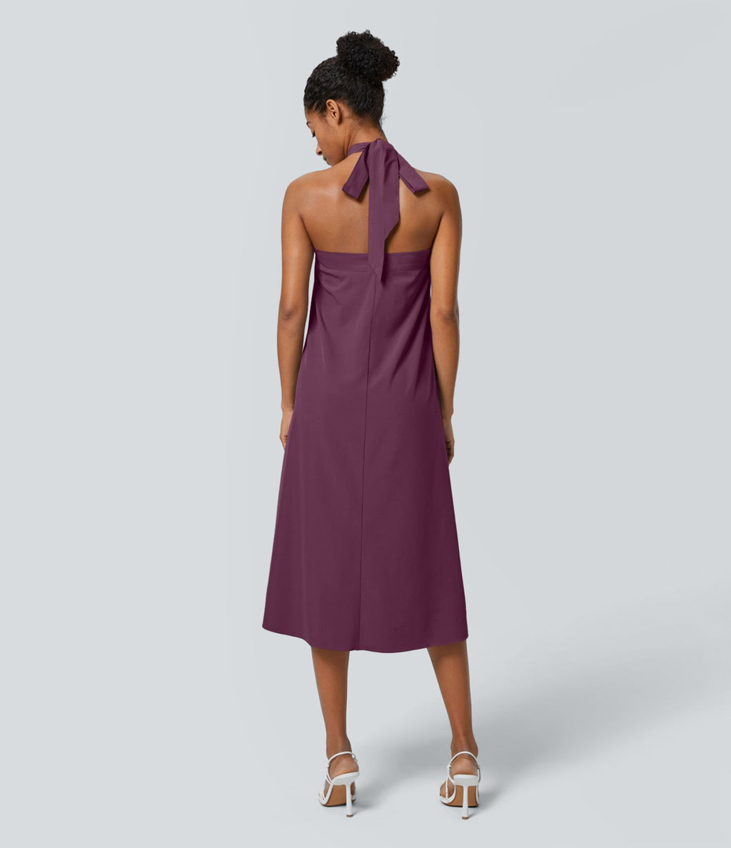 Jupe fluide de Vacances Breezeful™ Séchage Rapide Taille Haute Dos Noué Torsadé