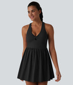 Robe sport de tennis mini Breezeful™ 2-en-1 séchage rapide col V dos nageur avec brassière intégrée à poches — édition Easy Peasy
