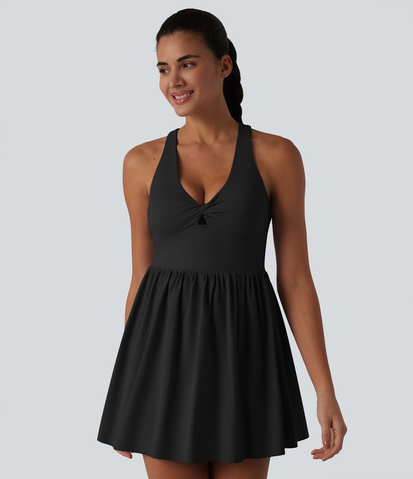 Robe sport de tennis mini Breezeful™ 2-en-1 séchage rapide col V dos nageur avec brassière intégrée à poches — édition Easy Peasy