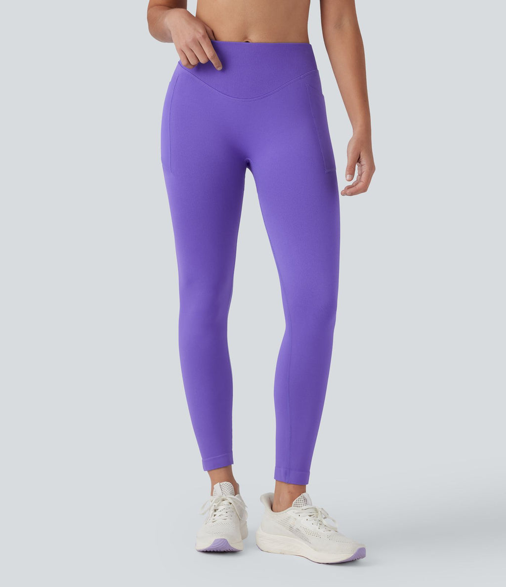 OneForm Seamless Flow Legging 7/8 yoga taille haute gainant et sculptant avec poches