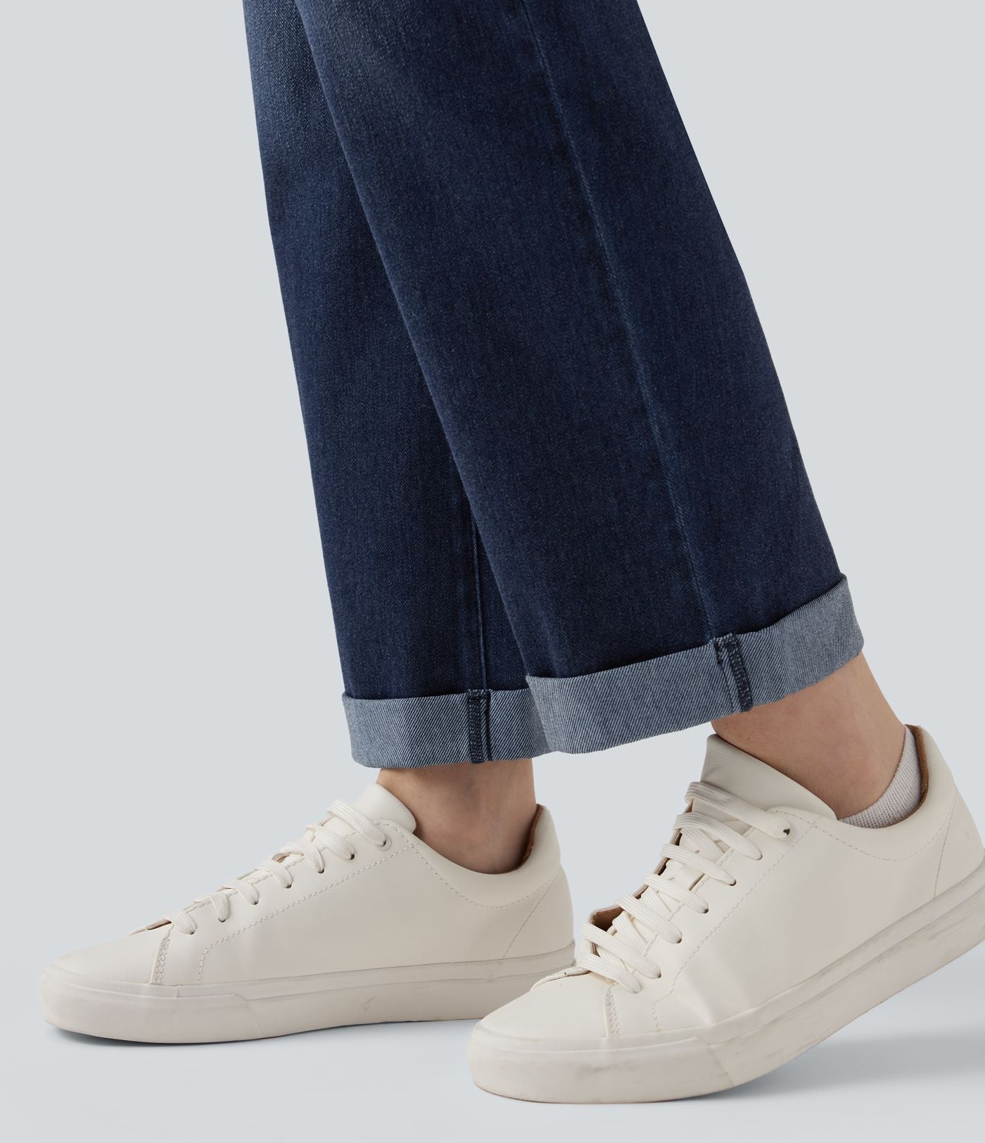 Jean décontracté Halara Flex™ ajusté taille haute ourlet retroussé avec poches