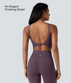 Débardeur yoga court Halara UltraSculpt™ double bretelles torsadé dos nu