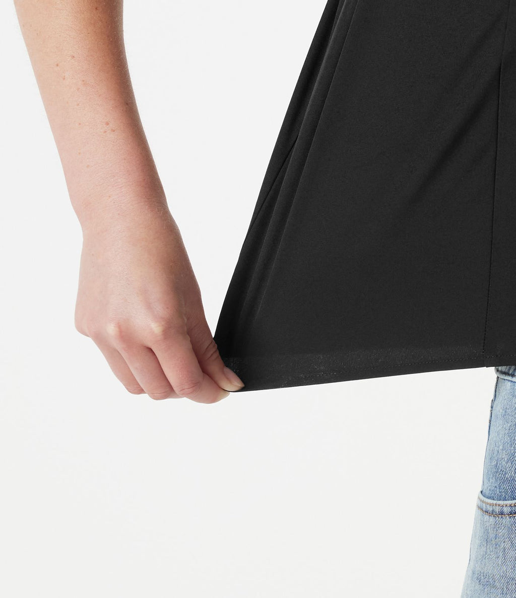 Blouse casual col rond avec découpe goutte d'eau au dos, dentelle contrastée et manches à volants