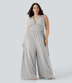 Combinaison grande taille col V sans manches avec poches - Édition Easy Peasy