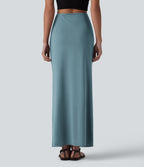 Jupe crayon longue taille haute effet frais InstantCool avec fronces
