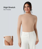 Body extensible col montant manches longues coupe ajustée