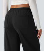 Pantalon tailleur large taille moyenne avec cordon de serrage Halara Flex™ DayStretch avec poches
