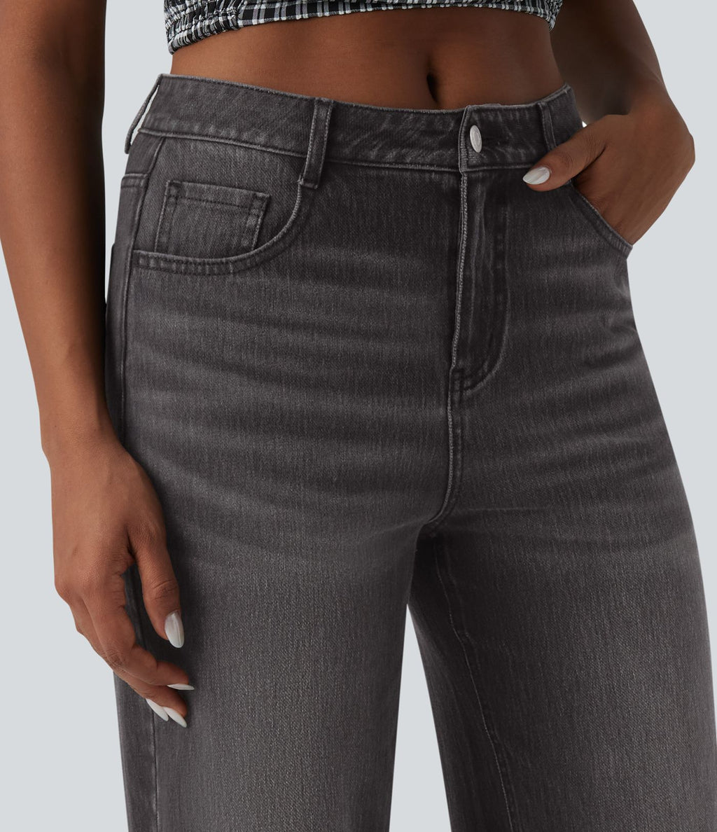 Halara Flex™ Jean large 7/8 taille mi-haute avec poches