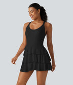 Robe-short de tennis SoftlyZero™ Airy effet frais InstantCool mini à volants superposés avec coussinets amovibles et poches, accès facile Easy Peasy