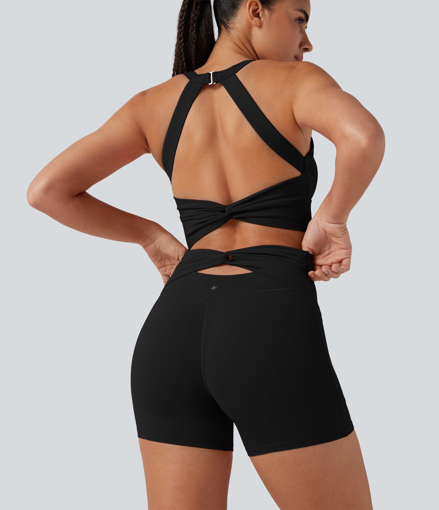 Short de yoga cycliste SoftlyZero™ Plush taille haute dos torsadé 12,5 cm avec poches