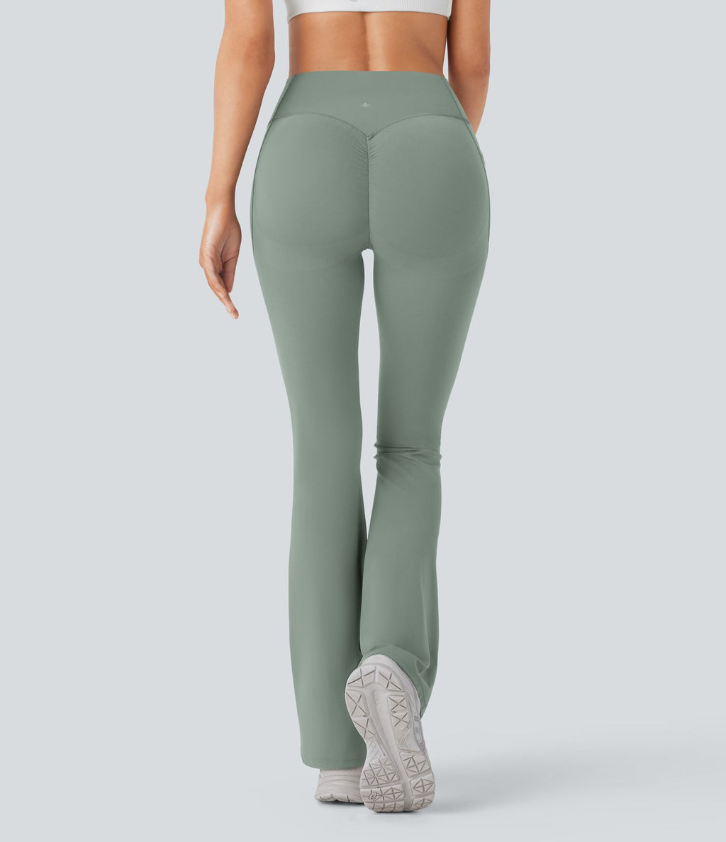 Pantalon de yoga à coupe bootcut gainant galbant taille haute avec effet scrunch et poches Halara UltraSculpt™