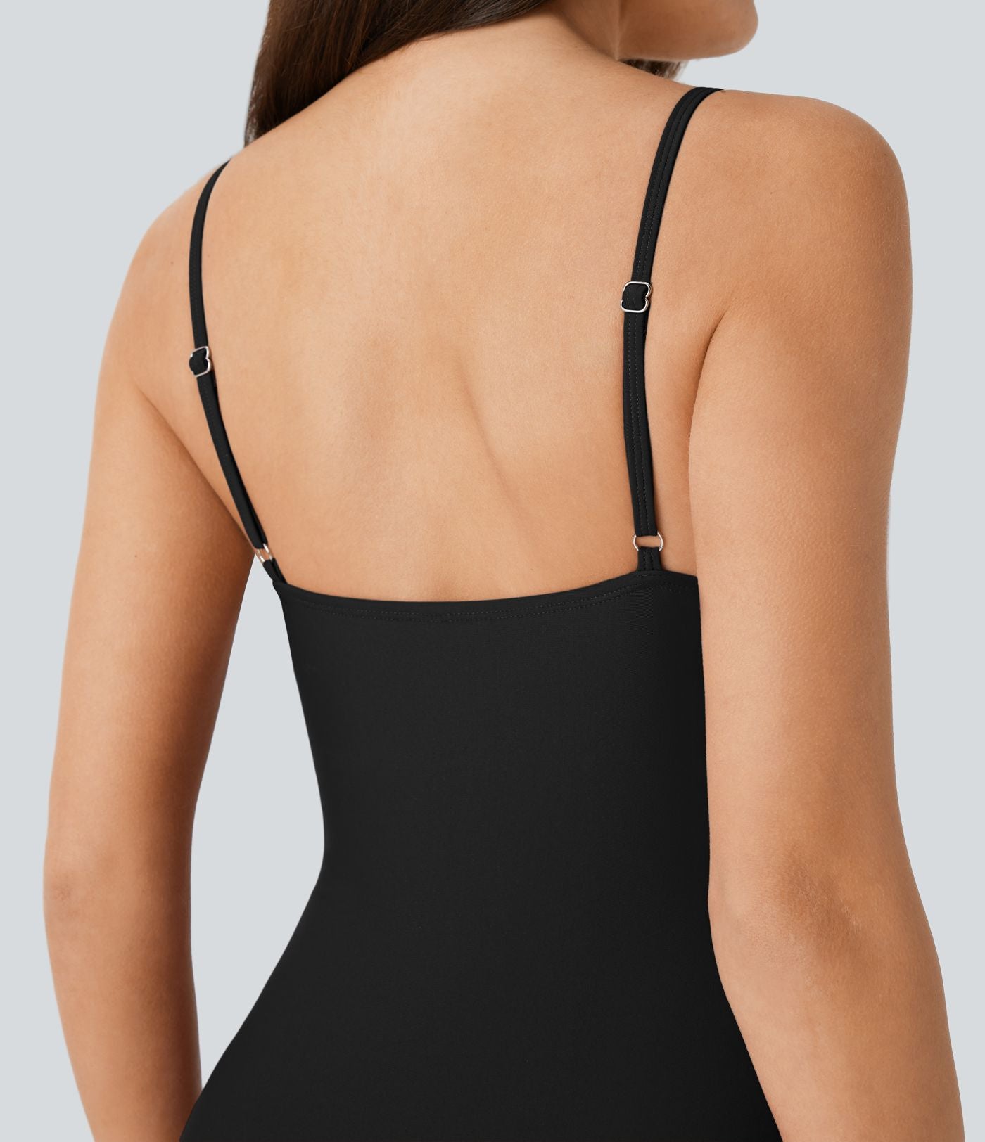 Maillot de bain une pièce gainant à dos nu avec décolleté plongeant en V et bretelles ajustables