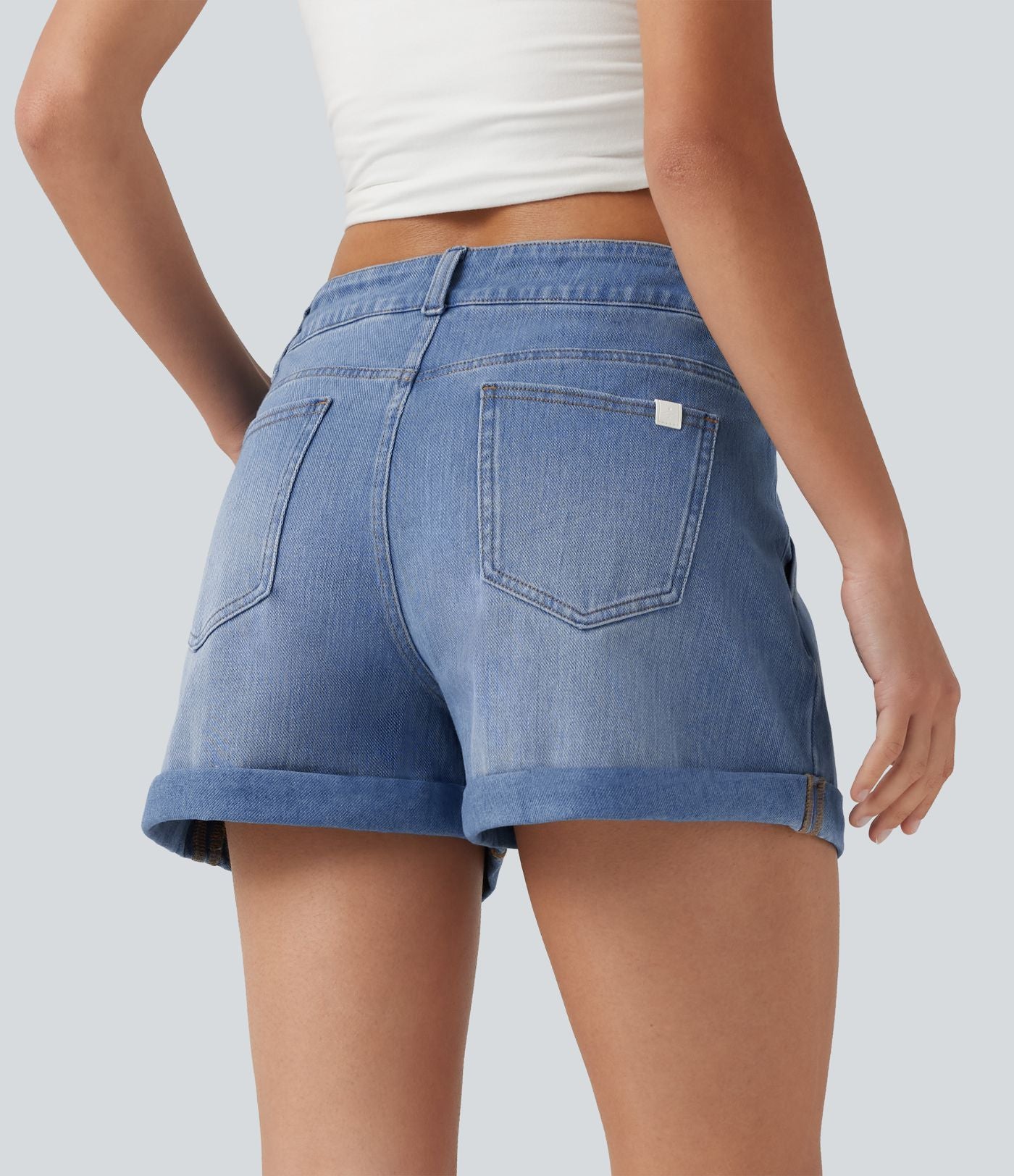 Short en jean Halara Flex™ taille basse décontracté 7,5 cm avec poches