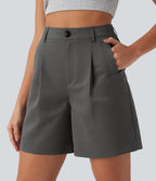 Short casual ample taille haute avec poches