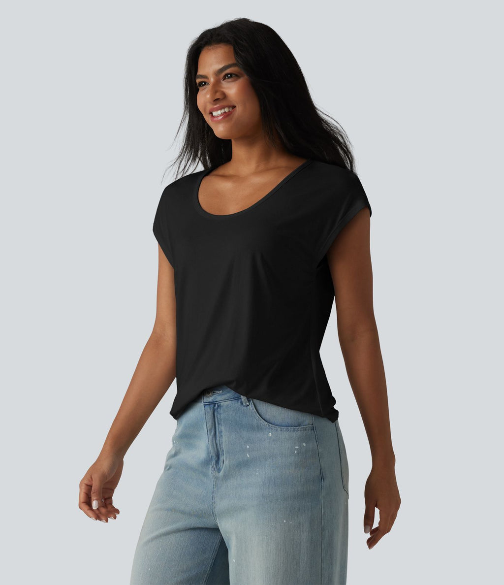 T-shirt col U manches courtes