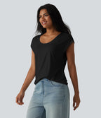 T-shirt col U manches courtes