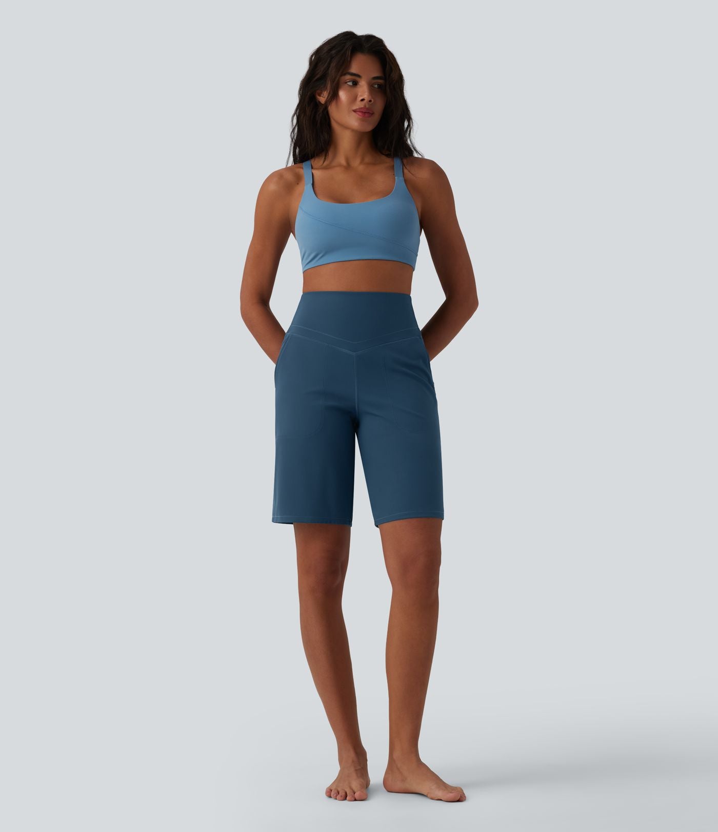 Bermuda de yoga Halara UltraSculpt™ gainant taille haute 25 cm avec poches