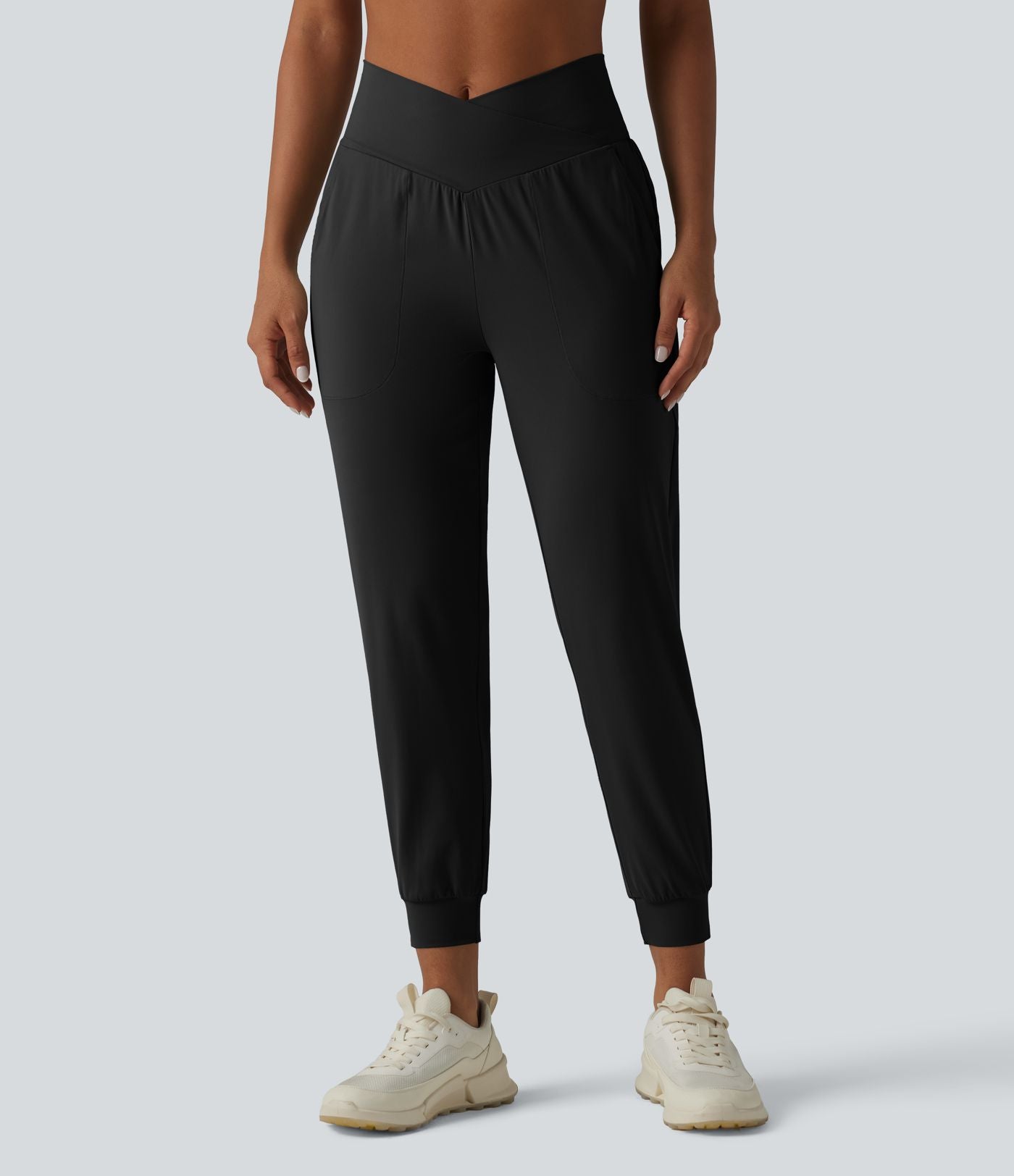 Jogging de yoga SoftlyZero™ taille haute, coupe fuselée et croisée, avec poches - Protection solaire UPF50+