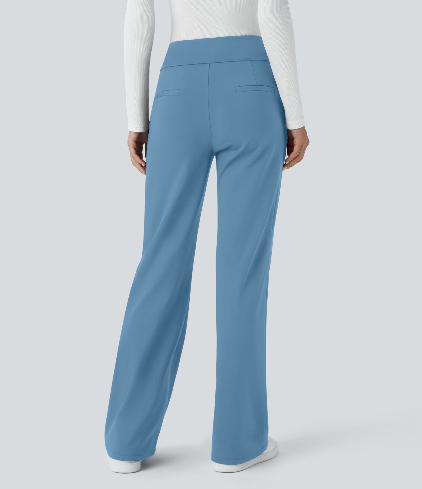 Pantalon tailleur évasé taille mi-haute Halara Flex™ DayStretch avec zip latéral et poches