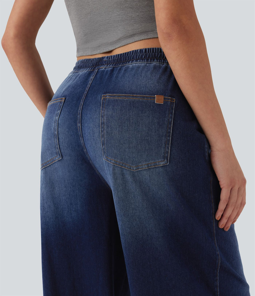 Jean décontracté Halara Flex™ taille mi-haute avec cordon de serrage et pochesns