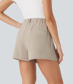 Short golf séchage rapide taille haute avec poches latérales - Poche pour tees de golf - UPF 40+