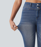 Halara Flex™ Jean slim casual capri taille haute avec fentes et poches