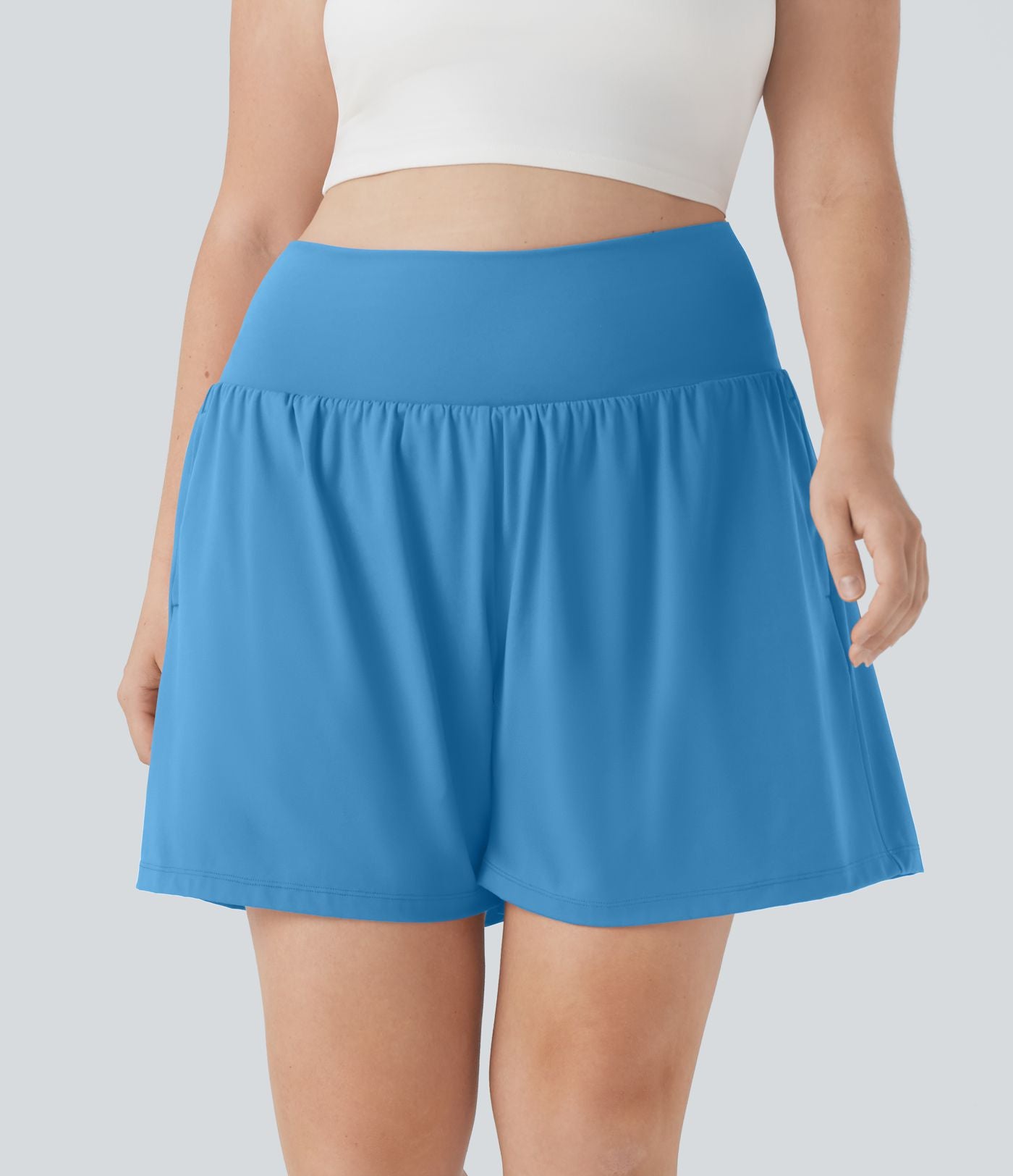 Short tailleur 2-en-1 Cool Touch yoga taille très haute Softlyzero™ Airy grande taille 17,5 cm avec poches