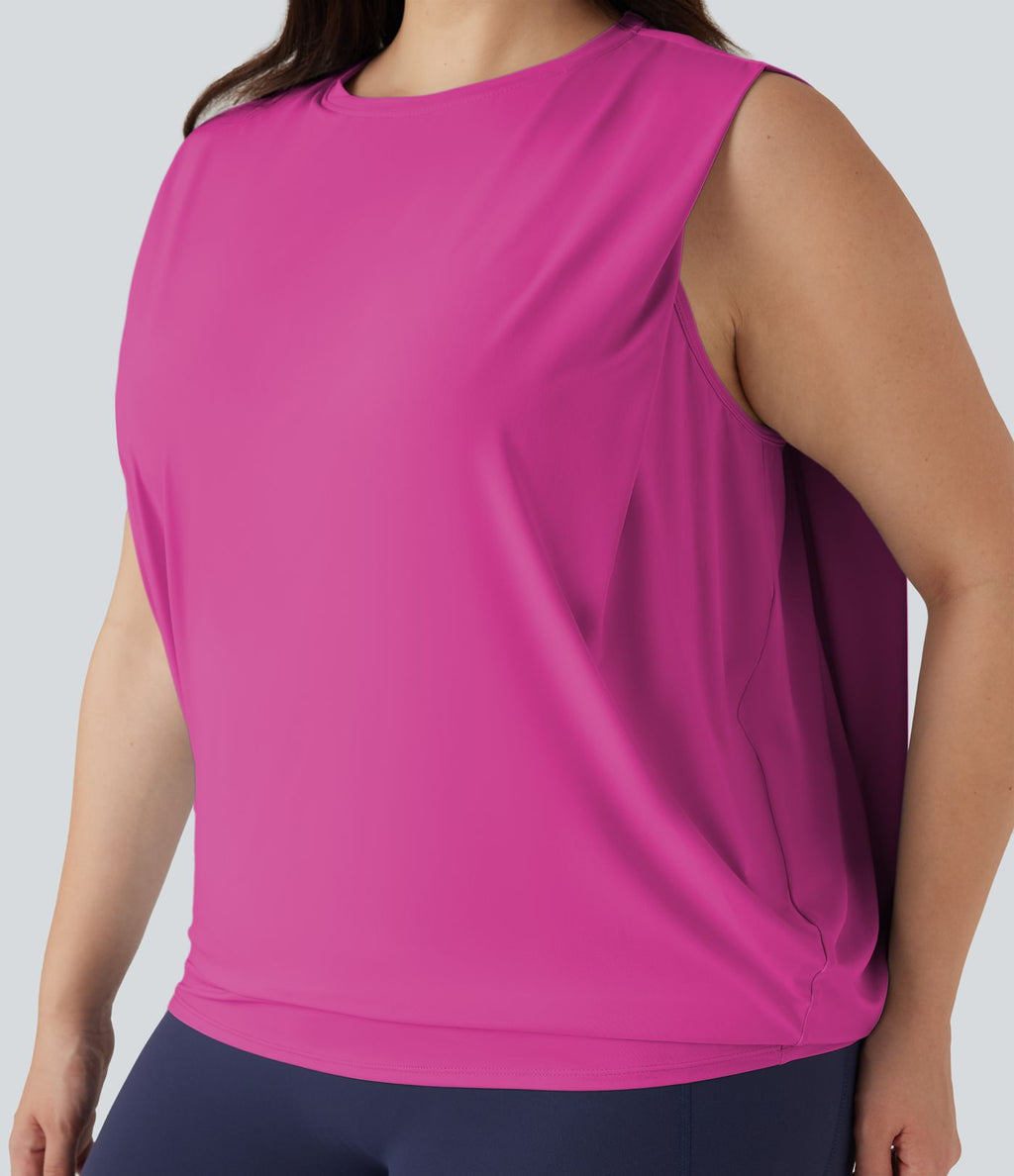 Débardeur yoga grande taille col rond Cool Touch - UPF50+