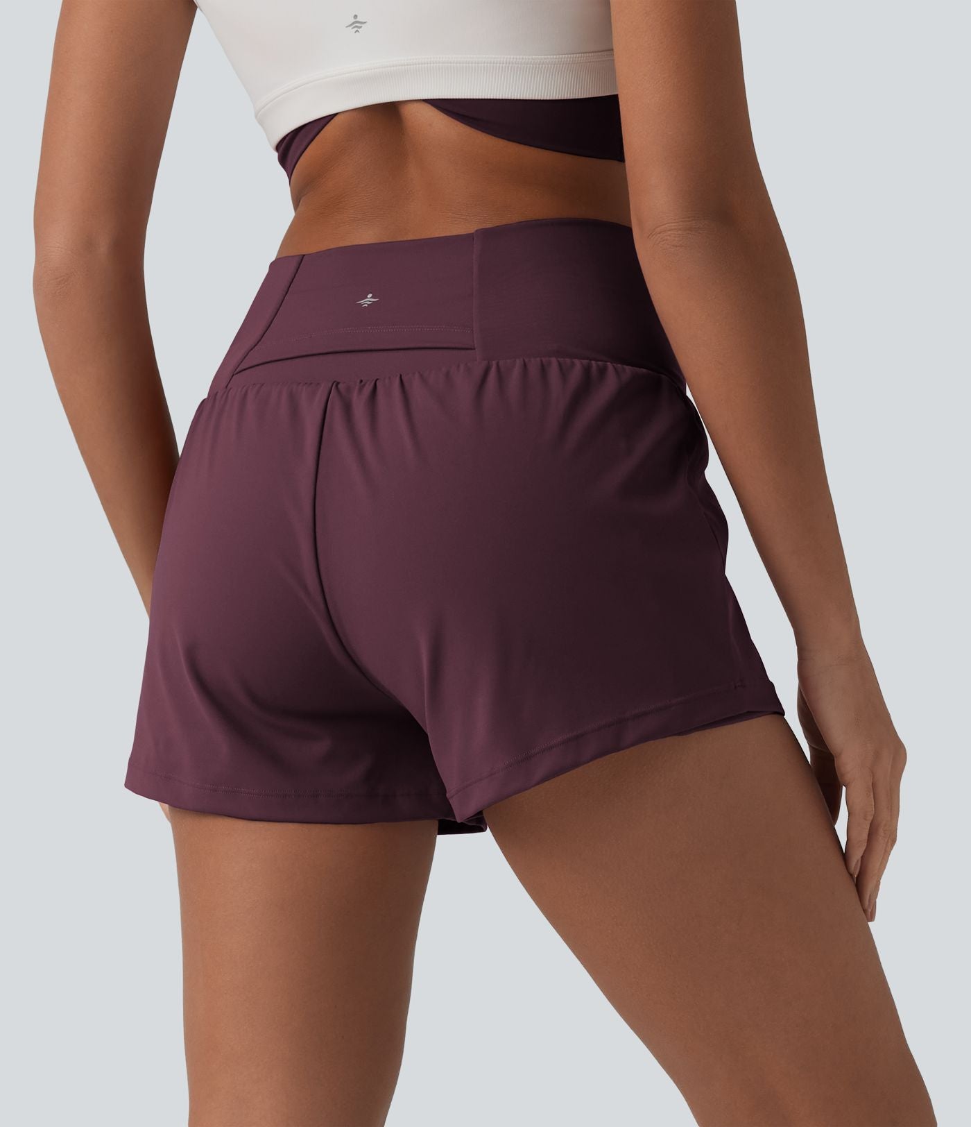 Short de yoga 2-en-1 SoftlyZero™ Airy croisé taille haute 7,5 cm effet frais InstantCool avec poches