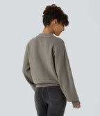 Pull décontracté à col chemise avec poches poitrine boutonnées