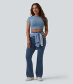 Jean évasé Halara Flex™ casual gainant taille haute avec poches