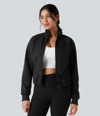 Veste polaire de randonnée réversible col montant manches longues avec poches (Deux looks en un)
