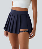 Breezeful™ Mini Jupe Soirée Plissée 2 en 1 Taille Haute Poche Latérale Boucle Réglable Séchage Rapide