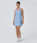 Robe de golf mini SoftlyZero™ Airy 2-en-1 à effet frais InstantCool color block avec poche pour tee de golf