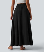 Breezeful™ Jupe maxi décontractée fluide taille haute à séchage rapide avec poches
