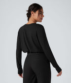 T-shirt col Henley manches longues
