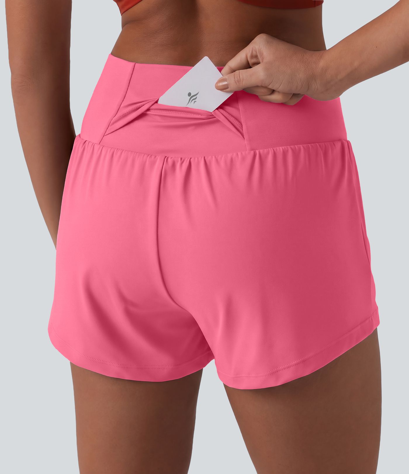 Short de yoga 2-en-1 SoftlyZero™ Airy croisé taille haute 7,5 cm effet frais InstantCool avec poches
