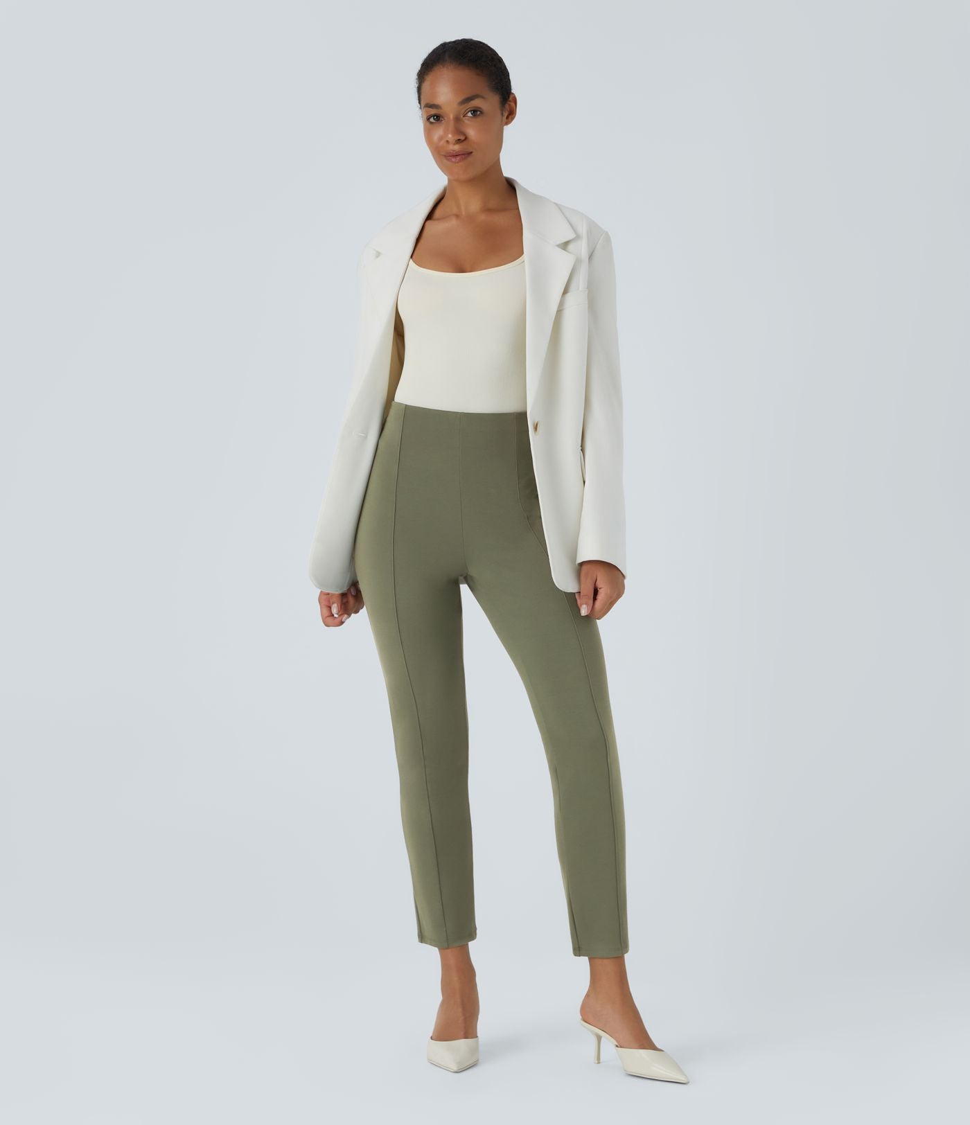 Pantalon tailleur ajusté taille haute Halara Flex™ avec poches
