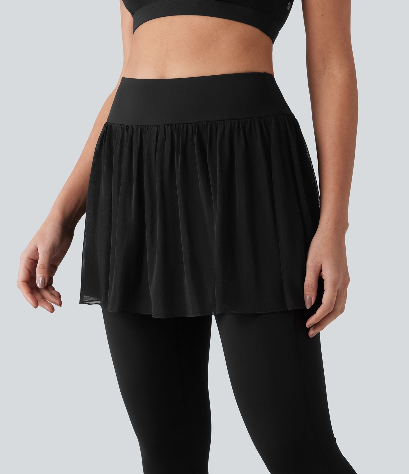 Legging de sport 2-en-1 SoftlyZero™ effet frais InstantCool taille haute avec mesh contrastant et poches, protection solaire UPF50+