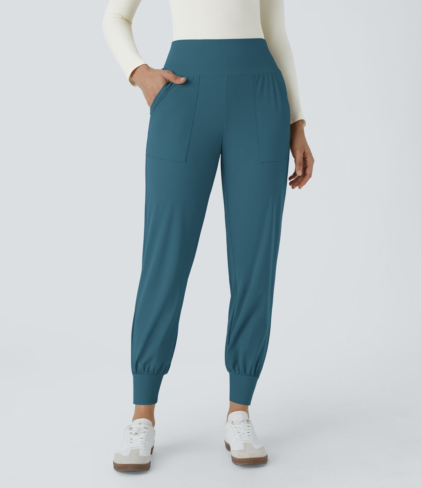 Jogging Casual Uni Taille Haute Poche Latérale