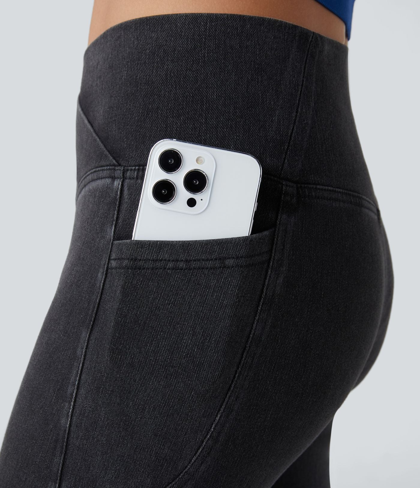 Halara Flex™ Jegging Travail Capri Tricoté Extensible Lavé Poche Latérale Croisée