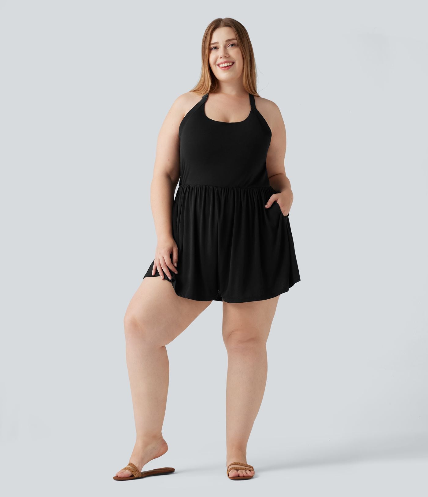 Combishort grande taille avec coussinets amovibles, poches et design accès facile Easy Peasy