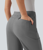 Pantalon de travail Halara Flex™ droit 7/8, taille haute, avec poches