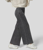 Halara Flex™ Jean Large Travail à Taille Haute Poches Multiples et Tricot Extensible