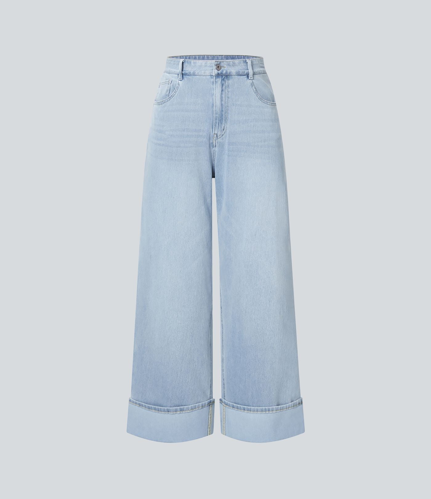 Halara Flex™ Jean Larges Taille Haute Ourlet Roulotté Multiples Poches