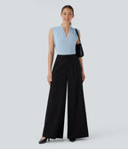 Blouse sans manches col V pour le bureau